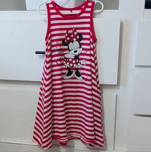 Disney Minnie Mouse Pink and White Striped Dress